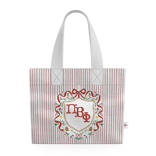 Pi Beta Phi Christmas Crest Cotton Tote Bag