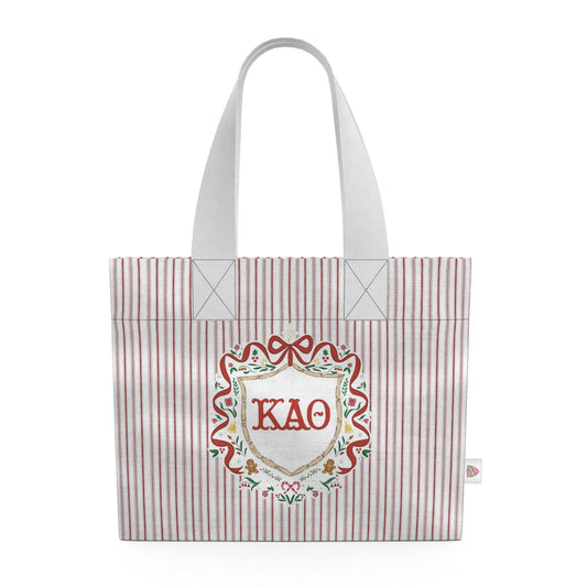 Kappa Alpha Theta Christmas Crest Cotton Tote Bag