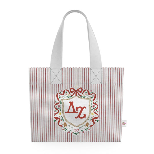 Delta Zeta Christmas Crest Cotton Tote Bag
