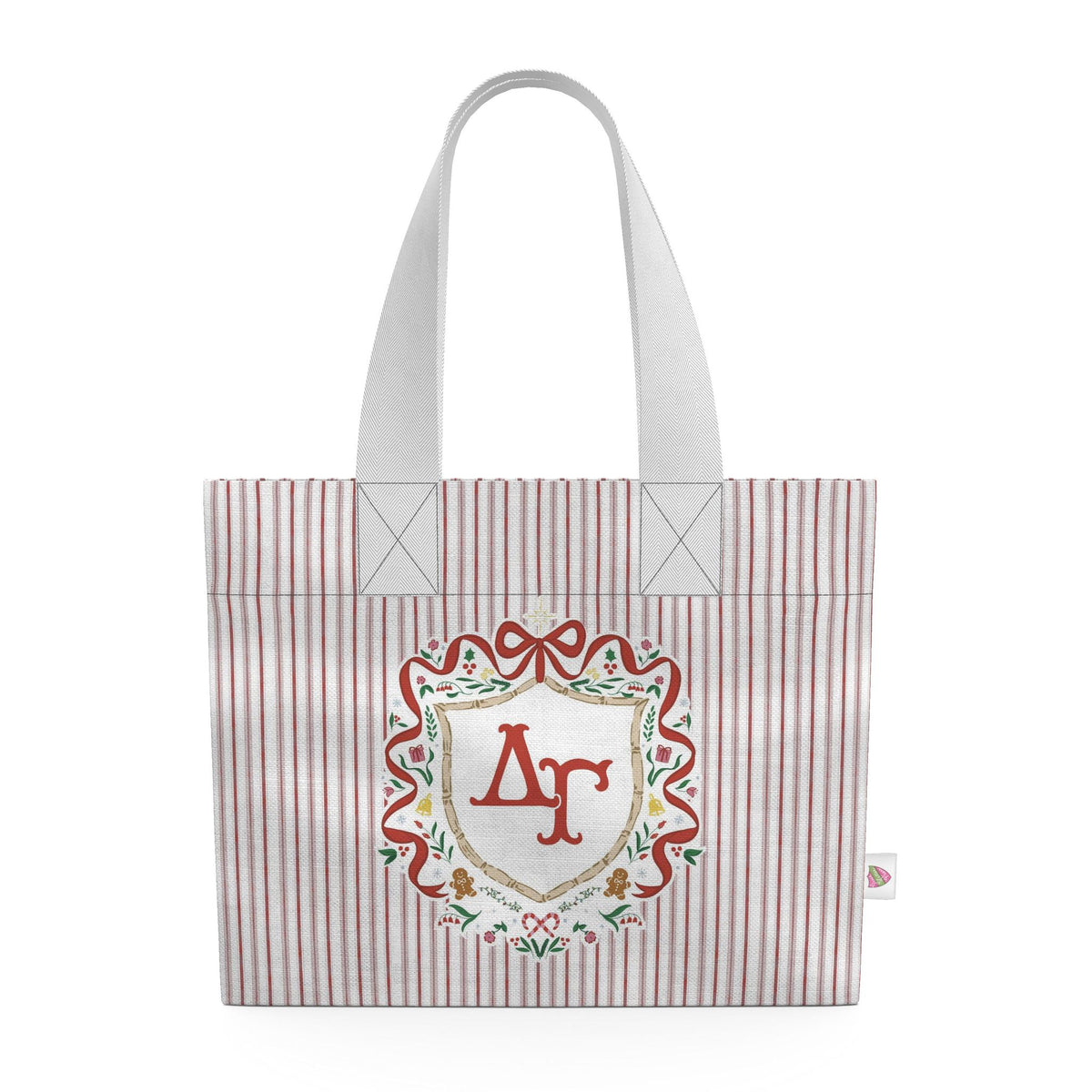 Delta Gamma Christmas Crest Cotton Tote Bag