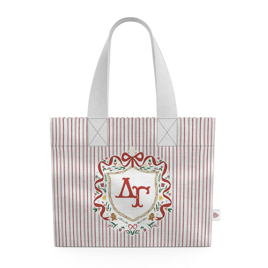 Delta Gamma Christmas Crest Cotton Tote Bag