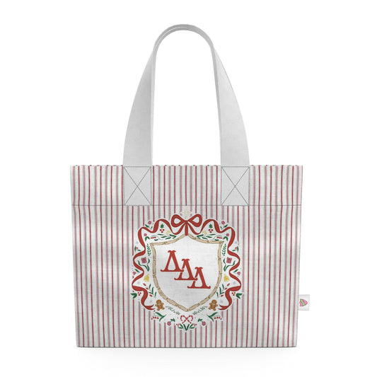Delta Delta Delta Christmas Crest Cotton Tote Bag