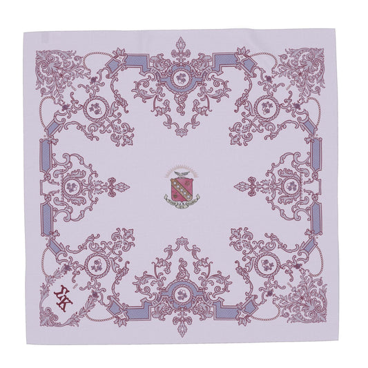 Sigma Kappa Ornate Violets + Crest Silk Scarf