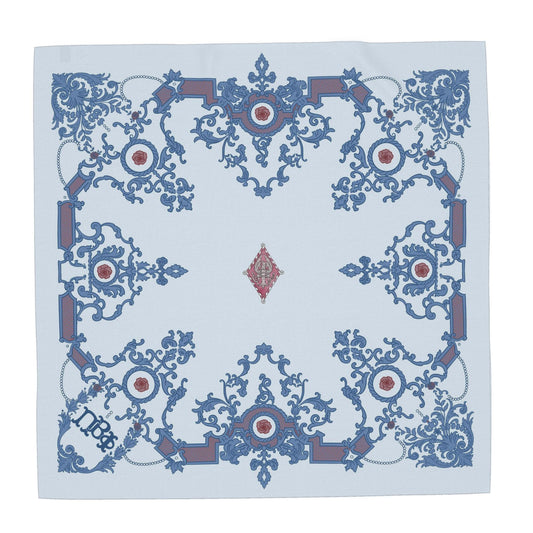 Pi Bets Phi Zeta Tau Alpha Ornate Roses + Crest Silk Scarf
