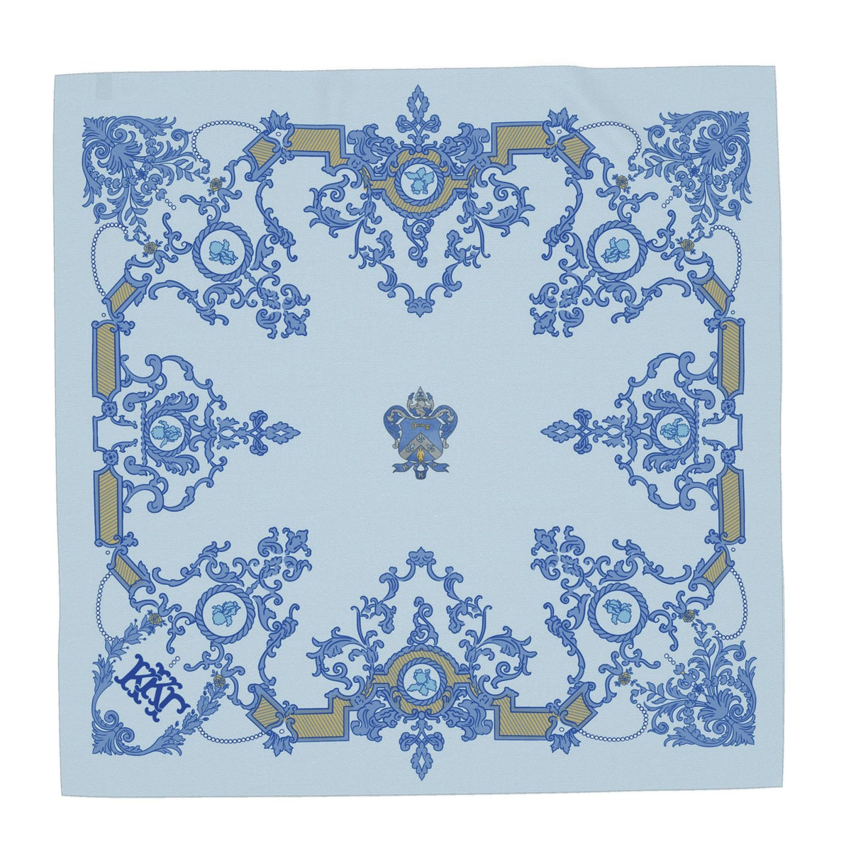Kappa Kappa Gamma Ornate Iris + Crest Silk Scarf