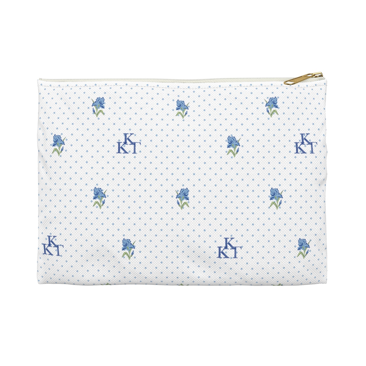 Kappa Kappa Gamma Canvas Cosmetic Bag with Irises and Dots