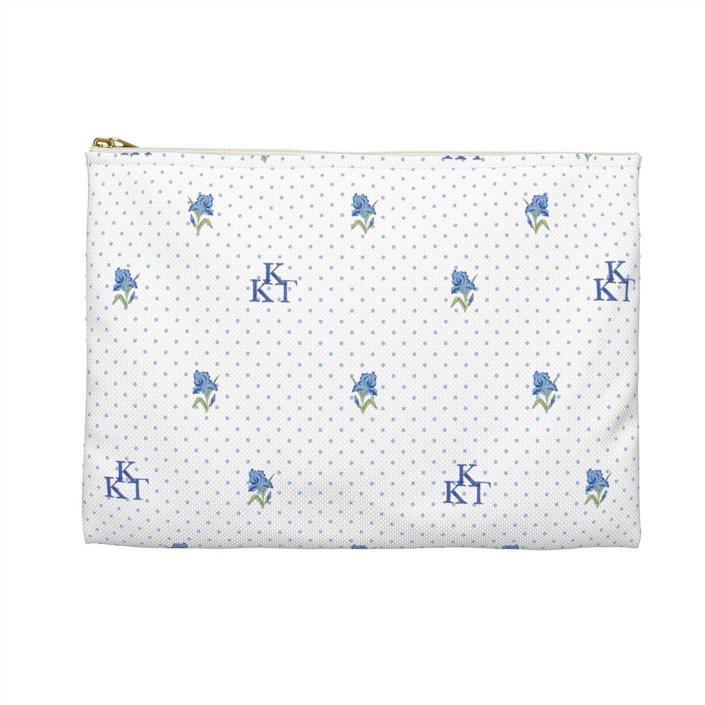 Kappa Kappa Gamma Canvas Cosmetic Bag with Irises and Dots