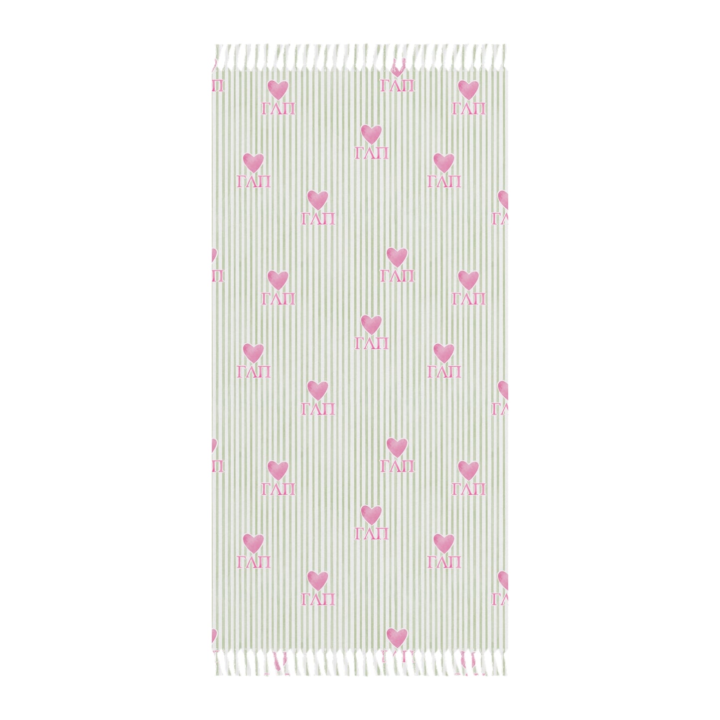 Oversized Beach Towel with Sorority Letters and Boho Fringe