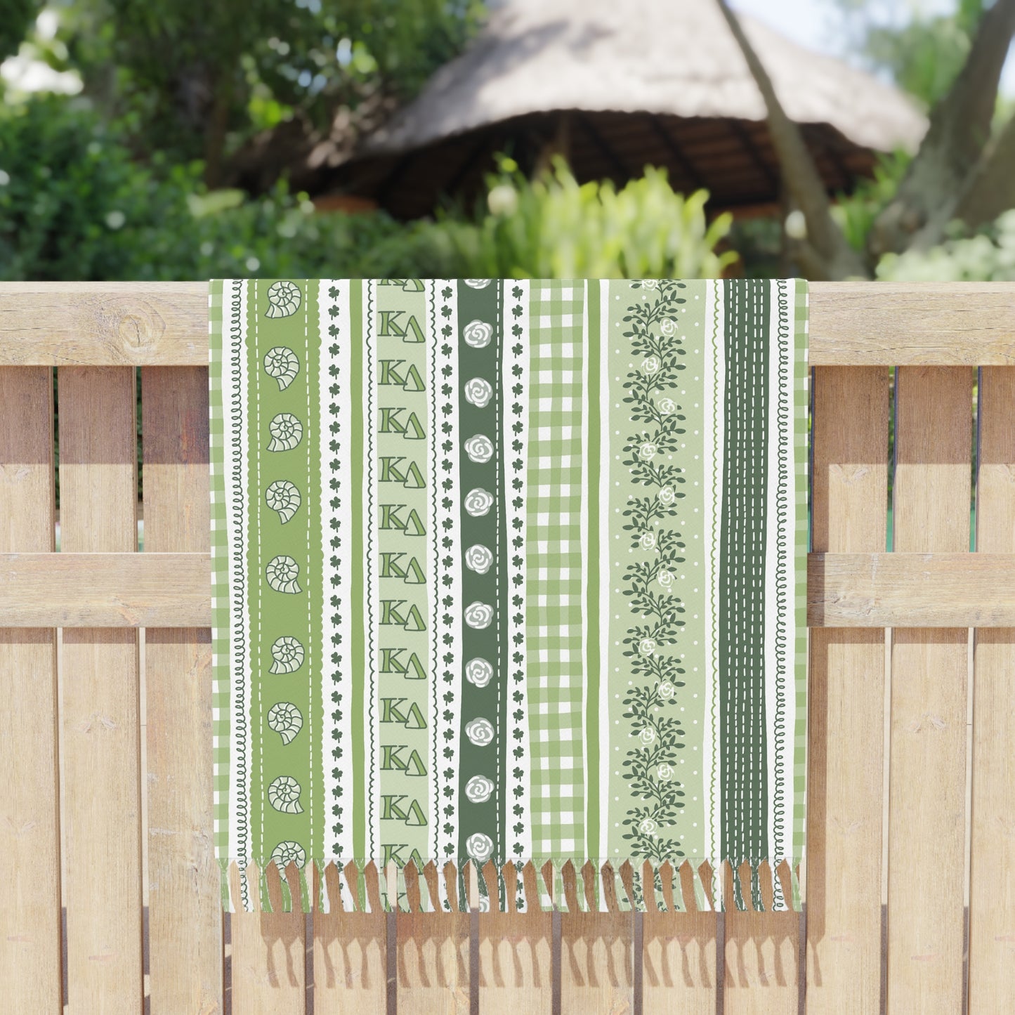 ΚΔ Oversized Beach Towel with Fringe