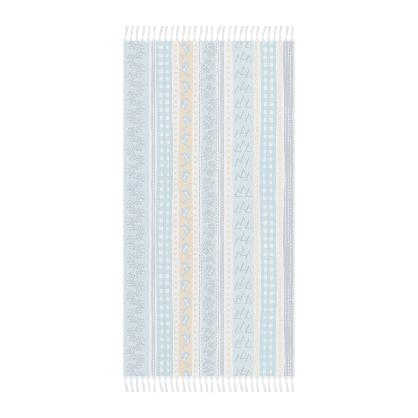Tri Delt Oversized Beach Towel with Fringe