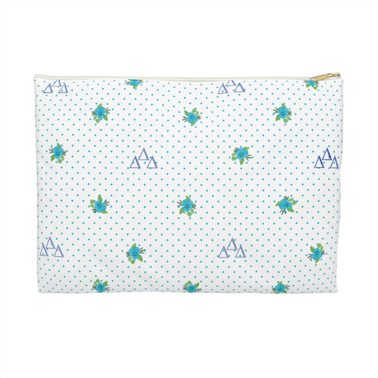 Tri Delt Canvas Cosmetic Bag with Pansies and Dots