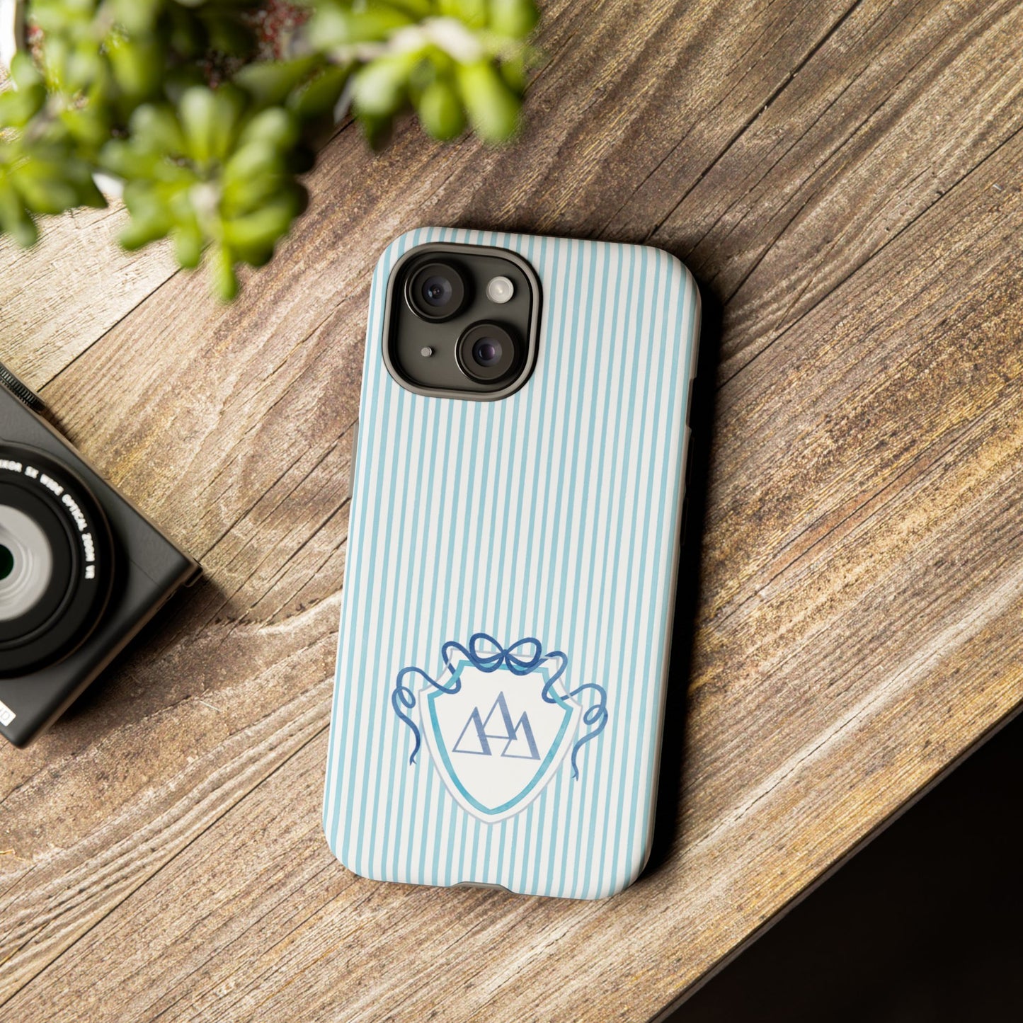 ΔΔΔ Bow Crest Seersucker iPhone Case