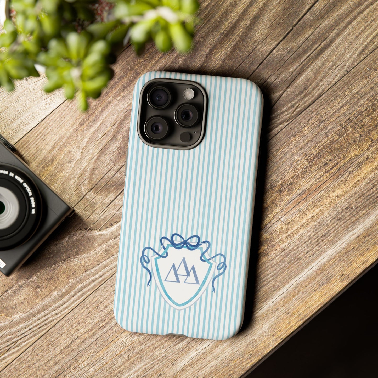 ΔΔΔ Bow Crest Seersucker iPhone Case