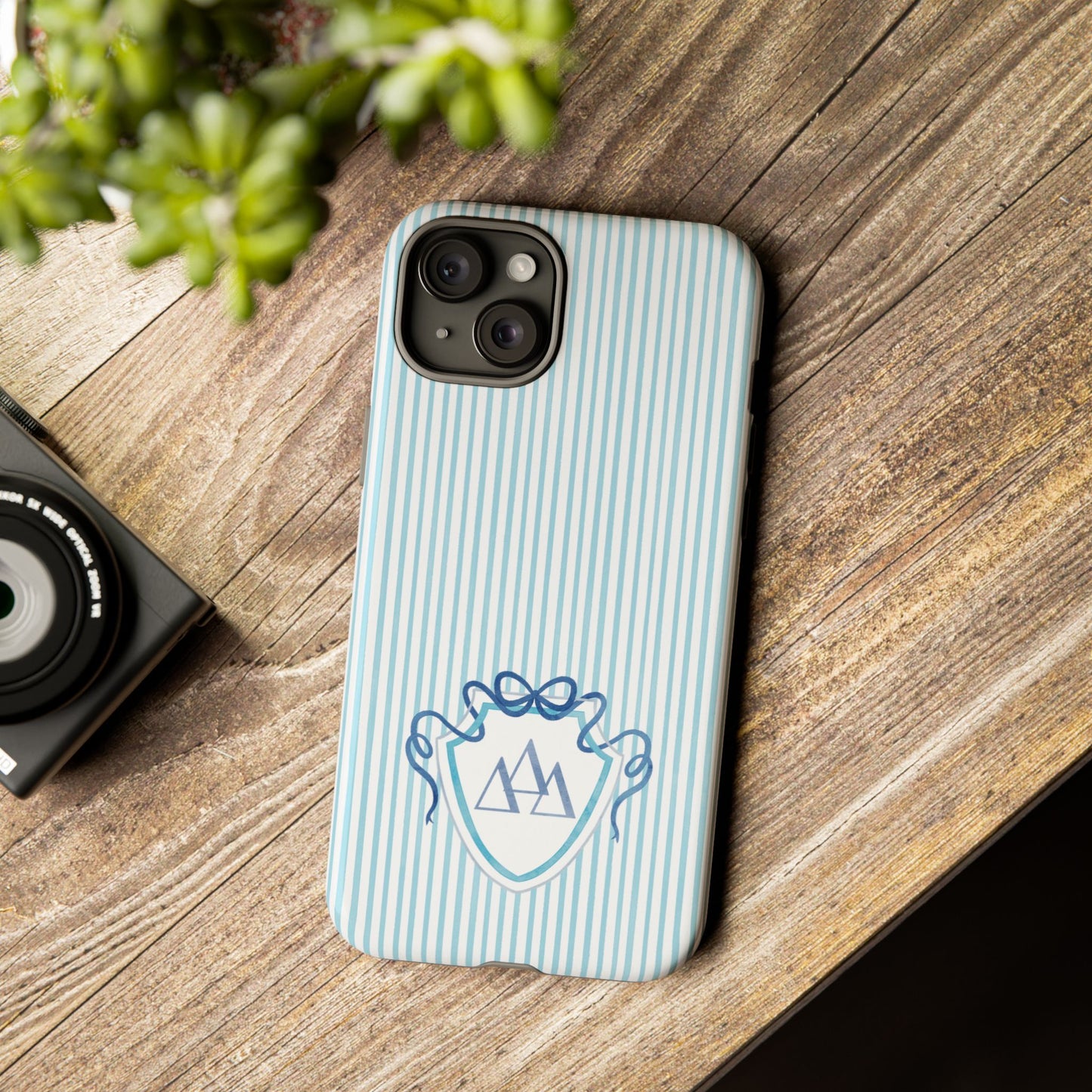 ΔΔΔ Bow Crest Seersucker iPhone Case