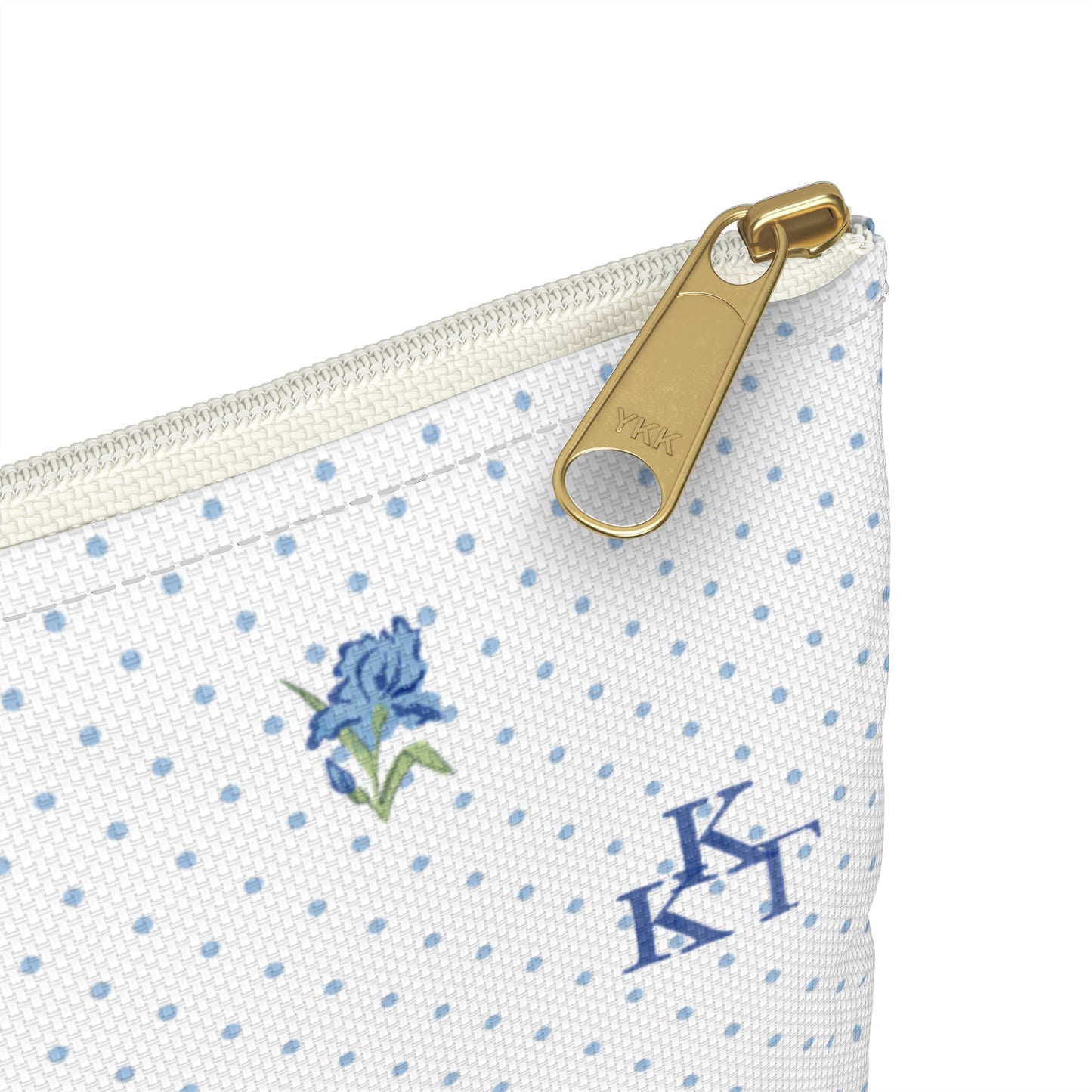 Kappa Kappa Gamma Canvas Cosmetic Bag with Irises and Dots