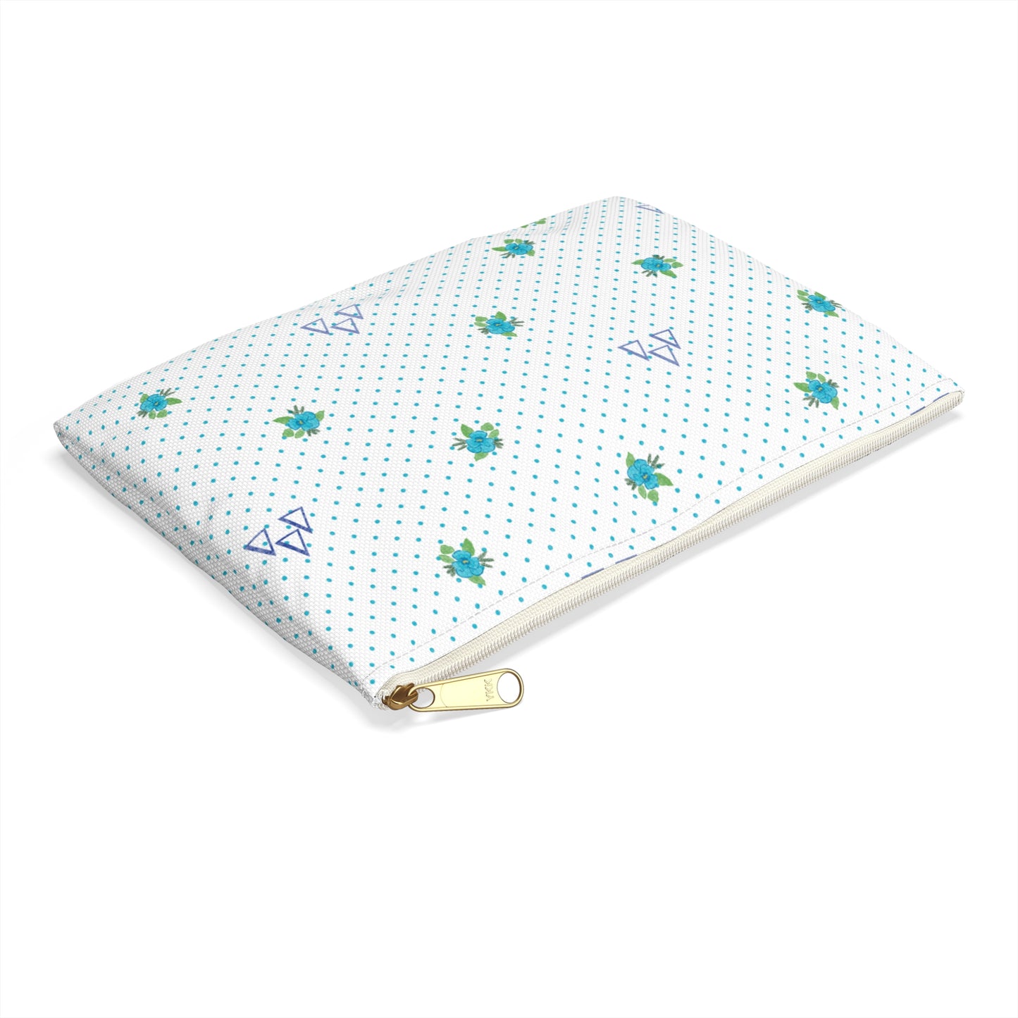 Tri Delt Canvas Cosmetic Bag with Pansies and Dots