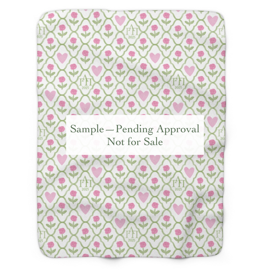 Fleece Throw Blanket with Chapter Letters and Flowers