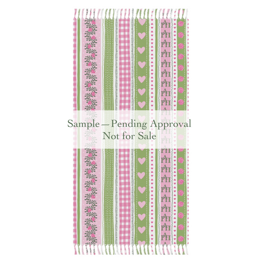 Oversized Beach Towel with Sorority Letters and Fringe