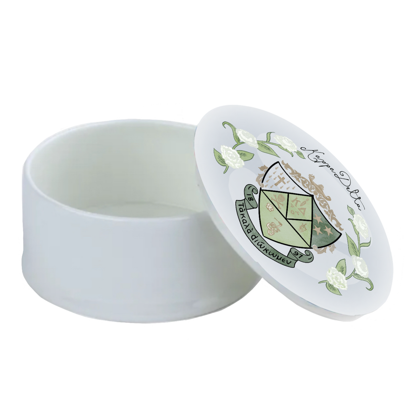 Kappa Delta Watercolor Crest Bone China Trinket Box