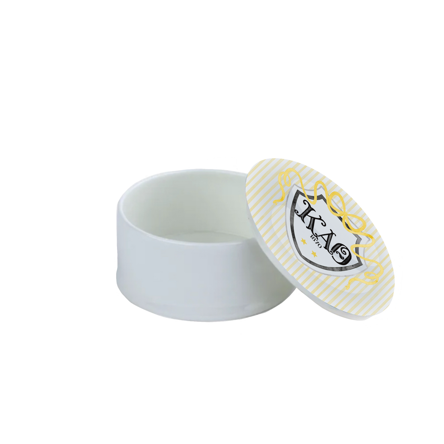 Kappa Alpha Theta Bow + Shield Bone China Trinket Box