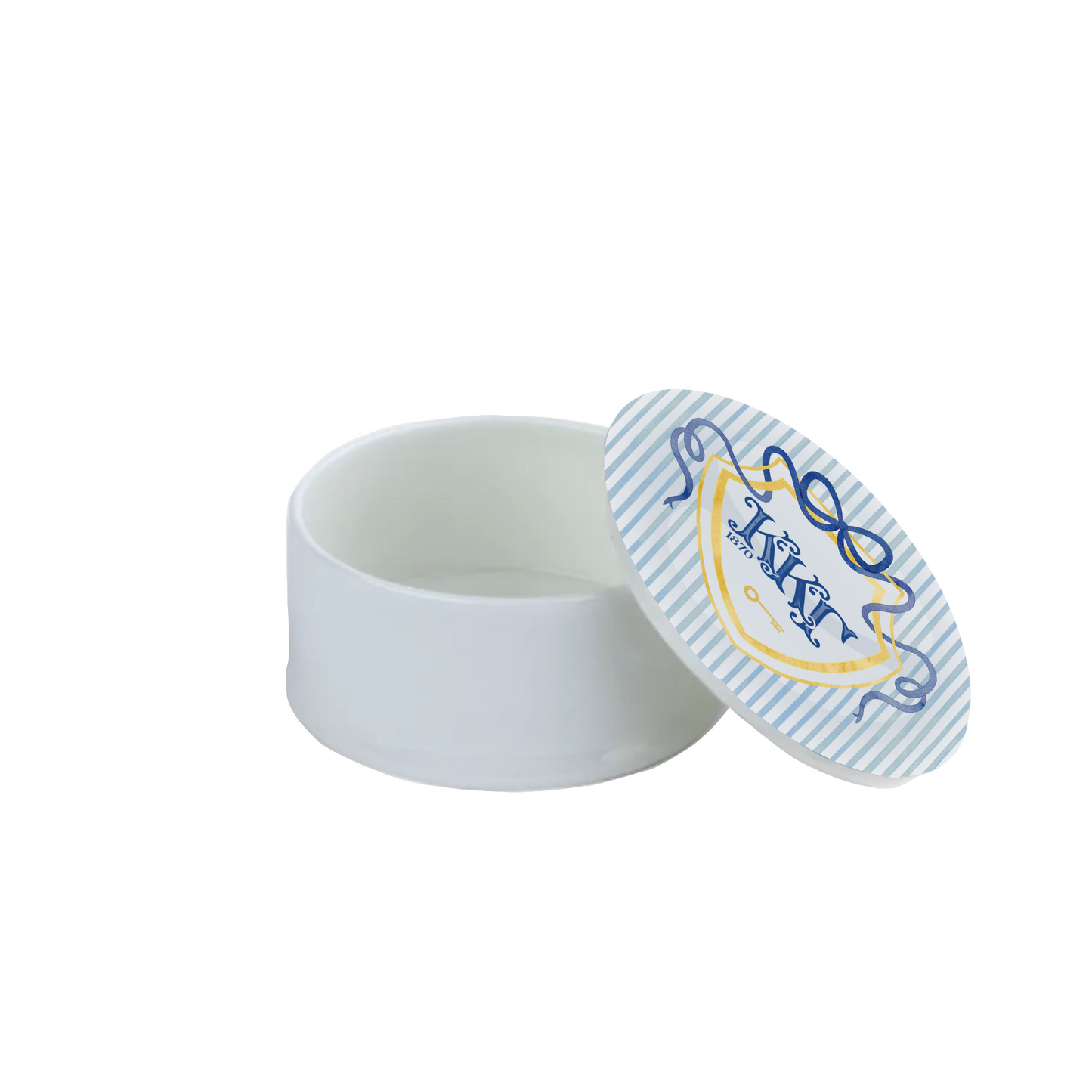 Kappa Kappa Gamma Bow + Shield Bone China Trinket Box