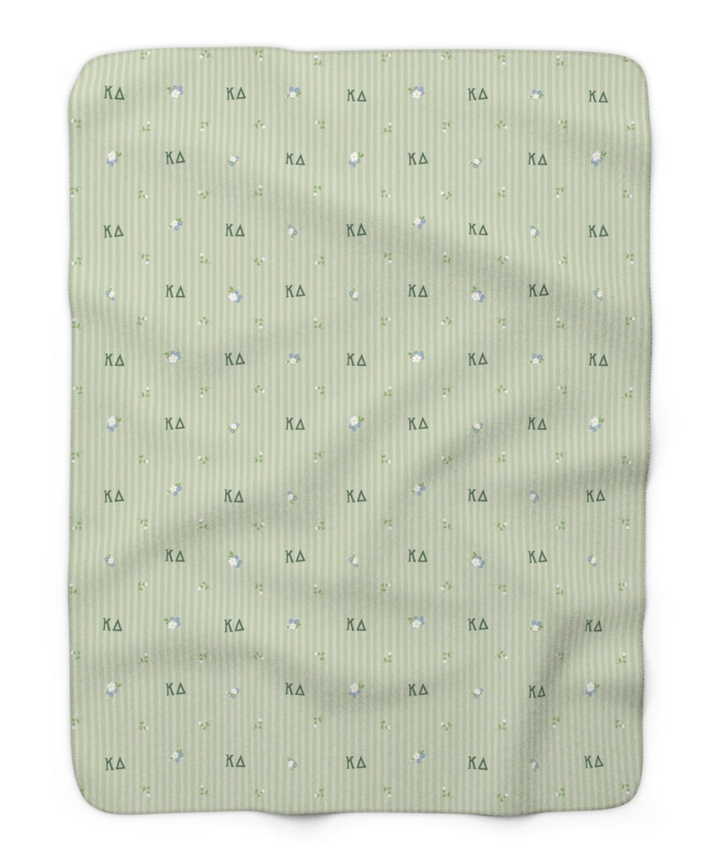 Kappa Delta Striped Blossom Sherpa Fleece Tailgate Throw
