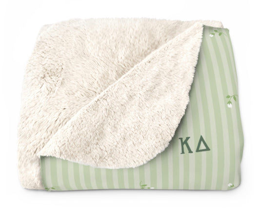 Kappa Delta Striped Blossom Sherpa Fleece Tailgate Throw