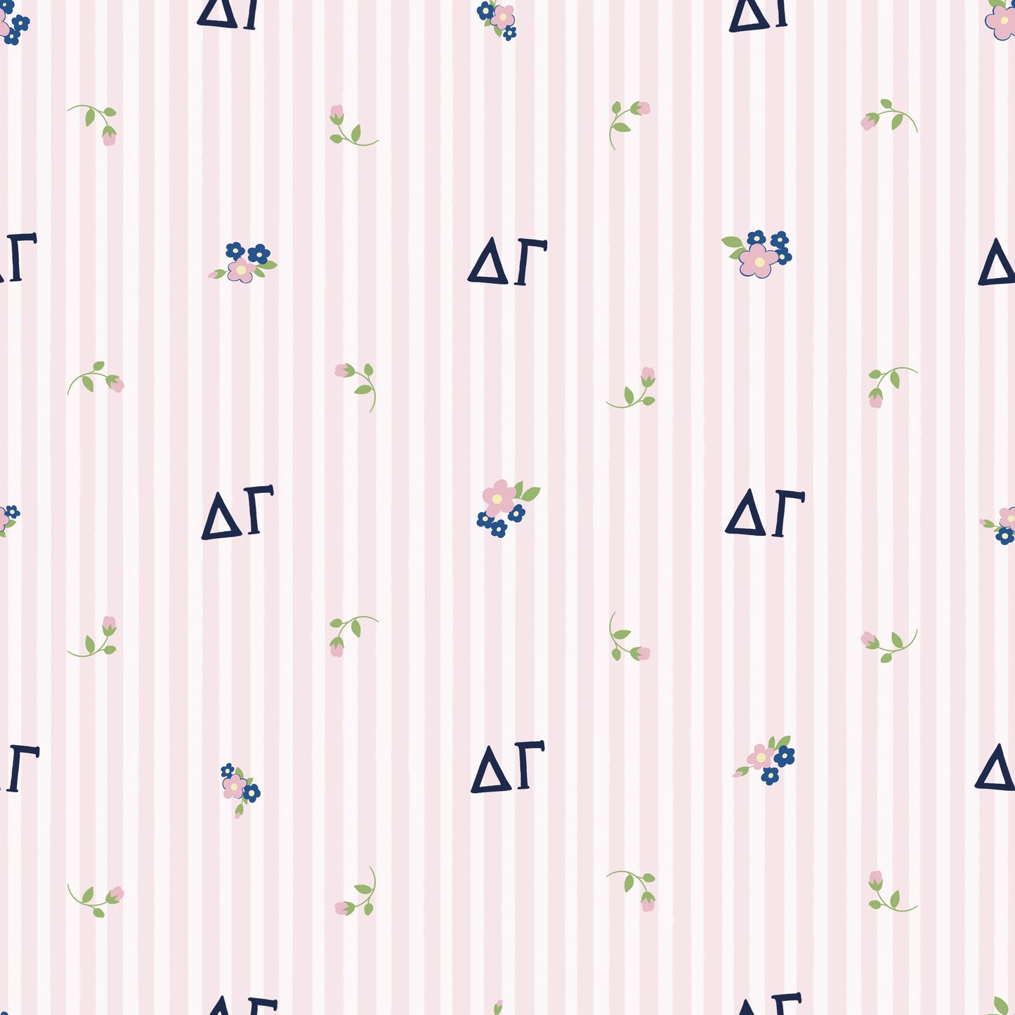 Delta Gamma Striped Blossom Sherpa Fleece Tailgate Throw