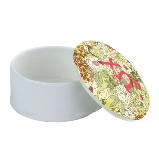 Chi Omega Liberty-Style Floral Bone China Trinket Box