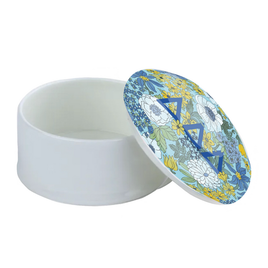 Delta Delta Delta Liberty-Style Floral Bone China Trinket Box