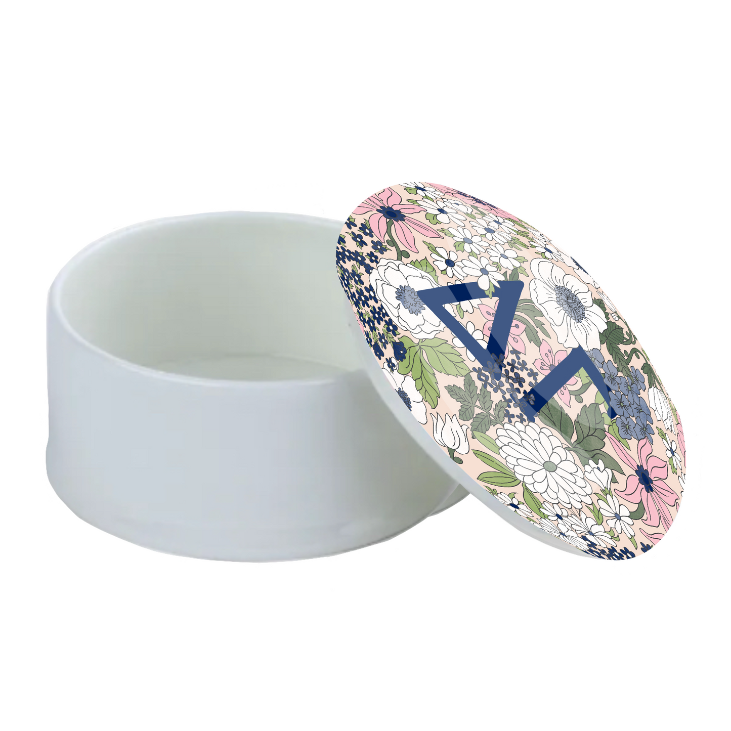 Delta Gamma Liberty-Style Floral Bone China Trinket Box