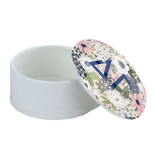 Delta Gamma Liberty-Style Floral Bone China Trinket Box