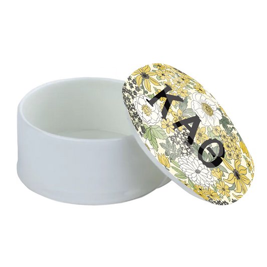 Kappa Alpha Theta Liberty-Style Floral Bone China Trinket Pot