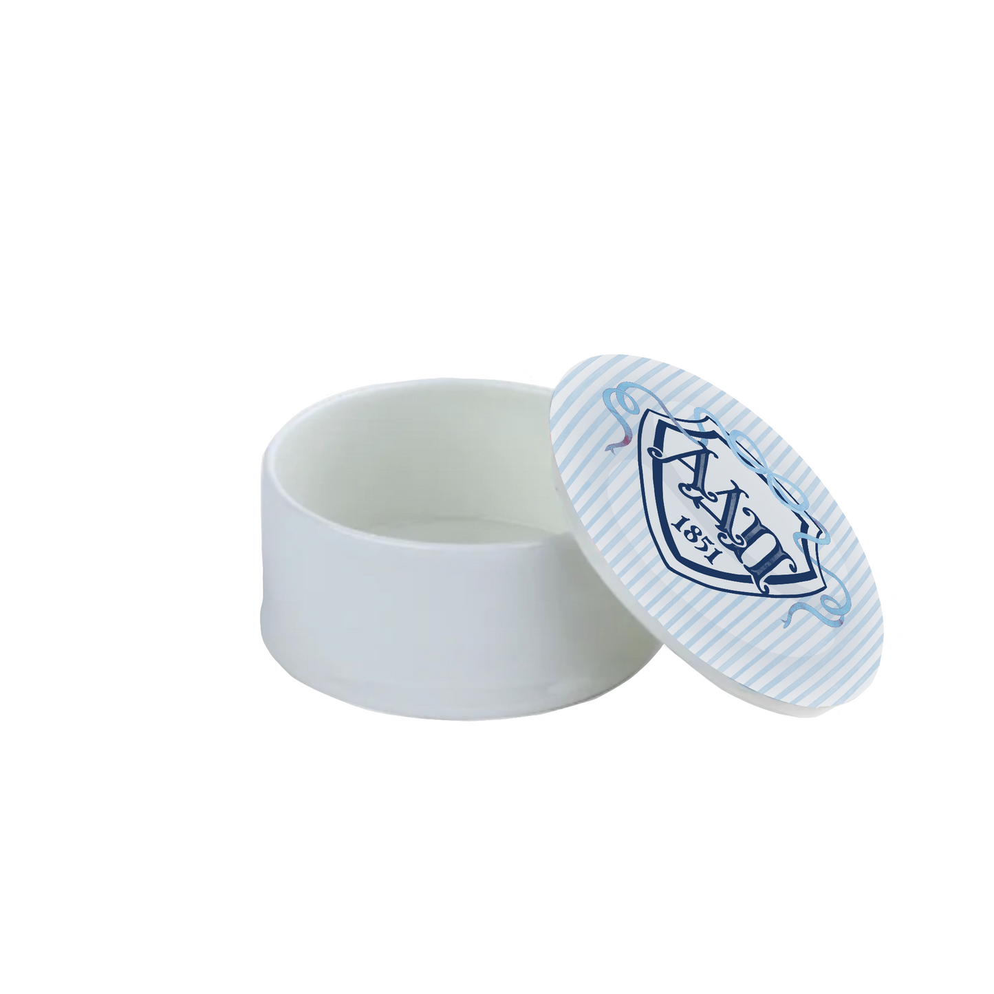 Alpha Delta Pi Bow + Shield Bone China Trinket Box