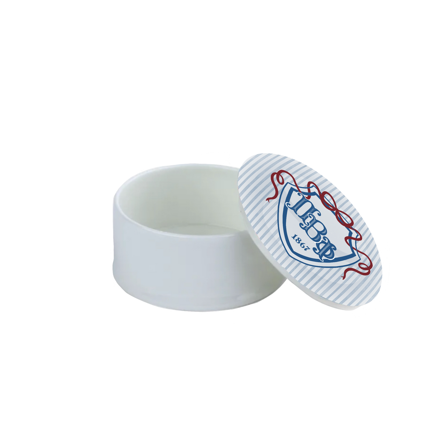 Pi Beta Phi Bow + Shield Bone China Trinket Box