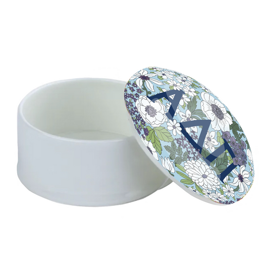 Alpha Delta Pi Liberty-Style Floral Bone China Trinket Box