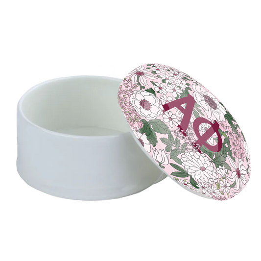Alpha Phi Liberty-Style Floral Bone China Trinket Box
