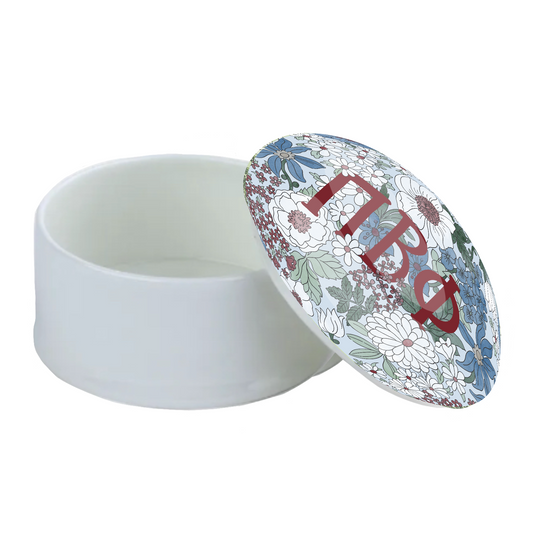 Pi Beta Phi Liberty-Style Floral Bone China Trinket Box