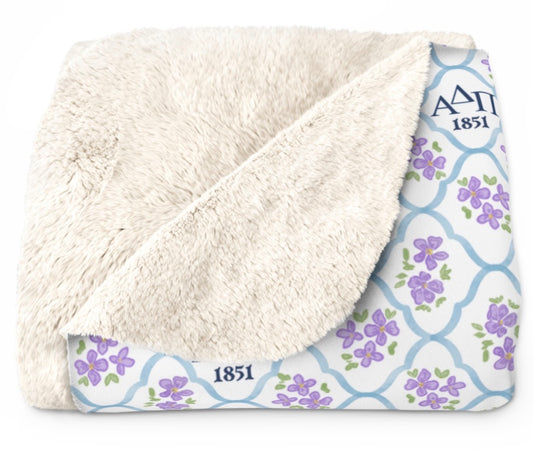 Alpha Delta Pi Violet Lattice Tailgate Throw Blanket