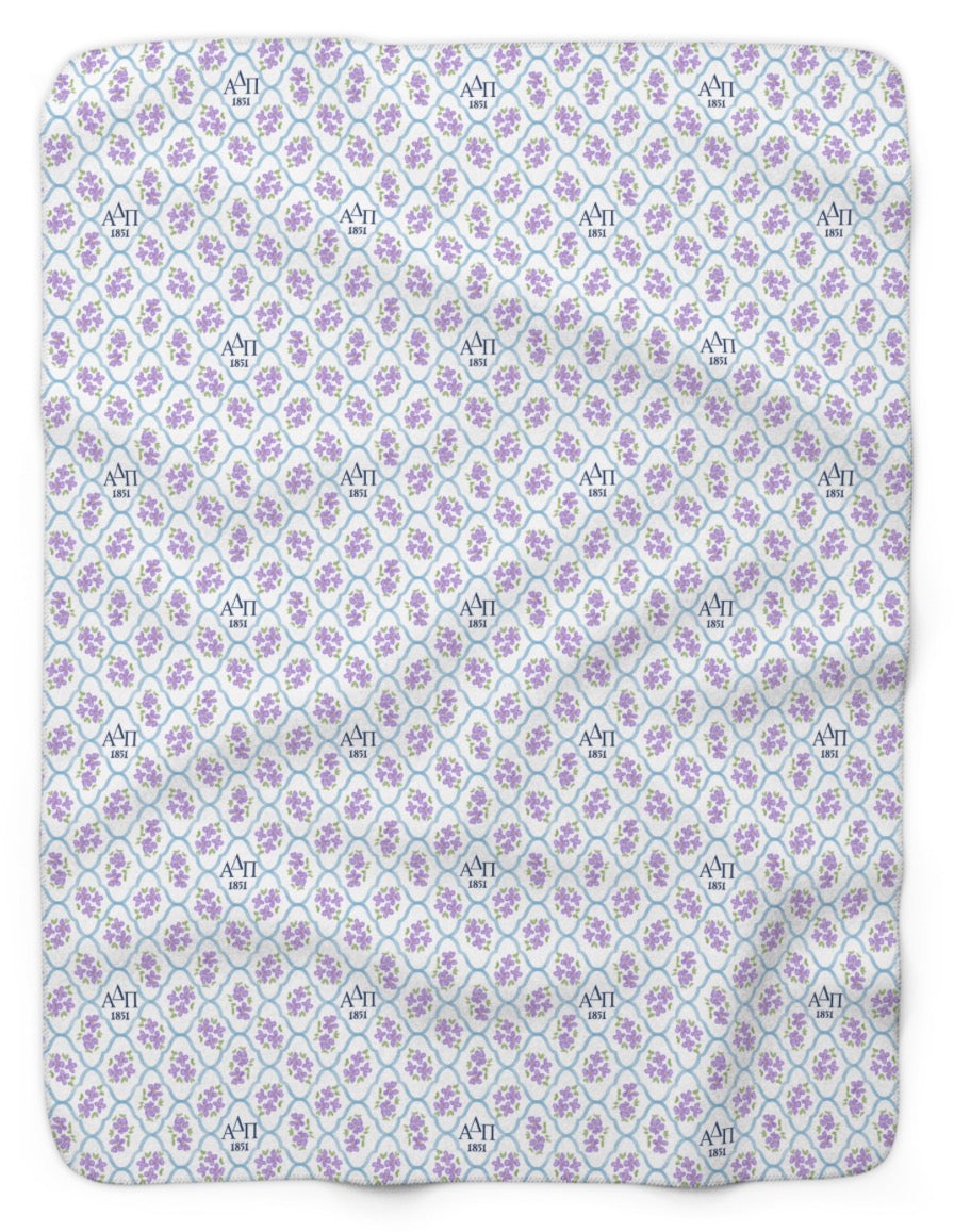 Alpha Delta Pi Violet Lattice Tailgate Throw Blanket