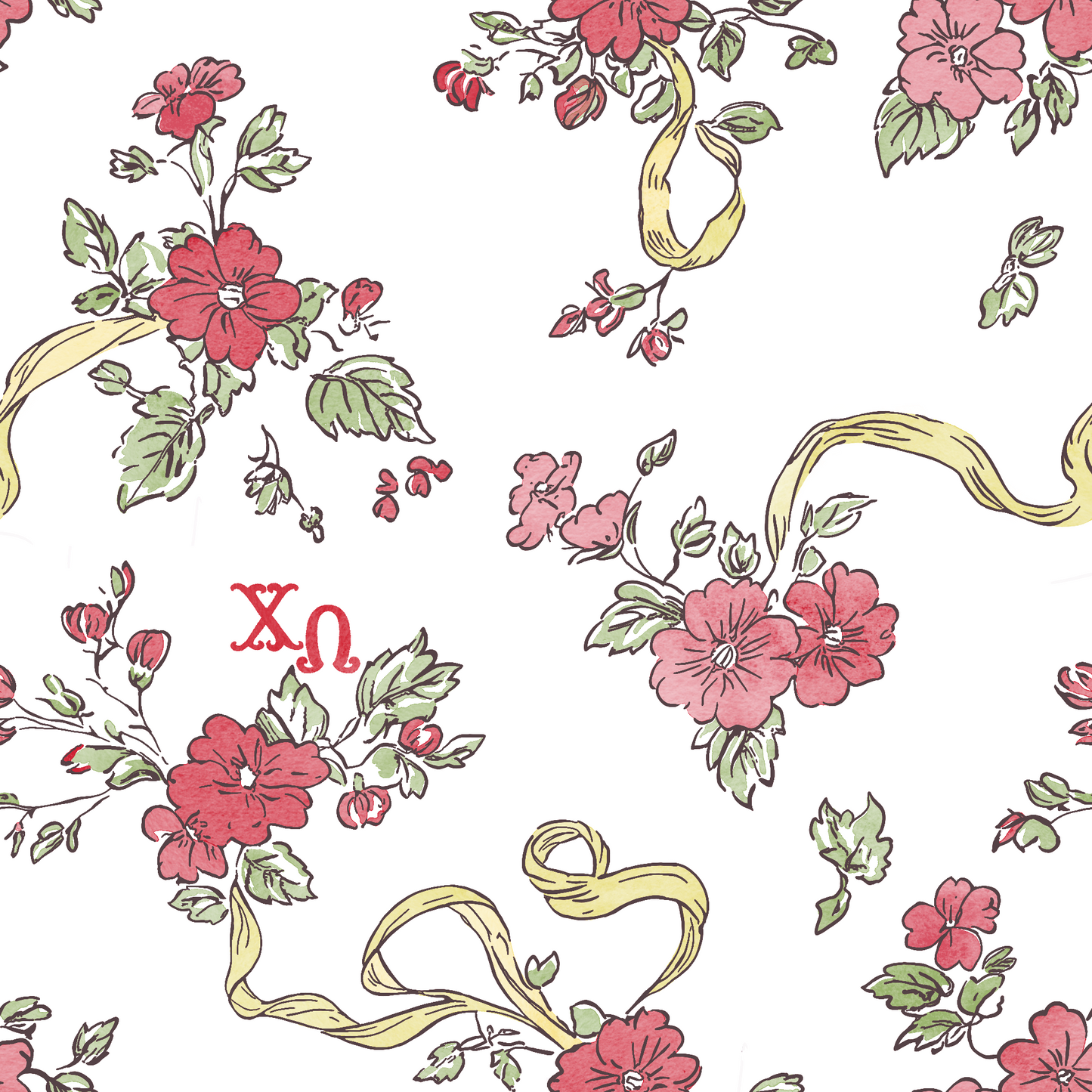 Chi Omega Blossom + Ribbon Tailgate Throw