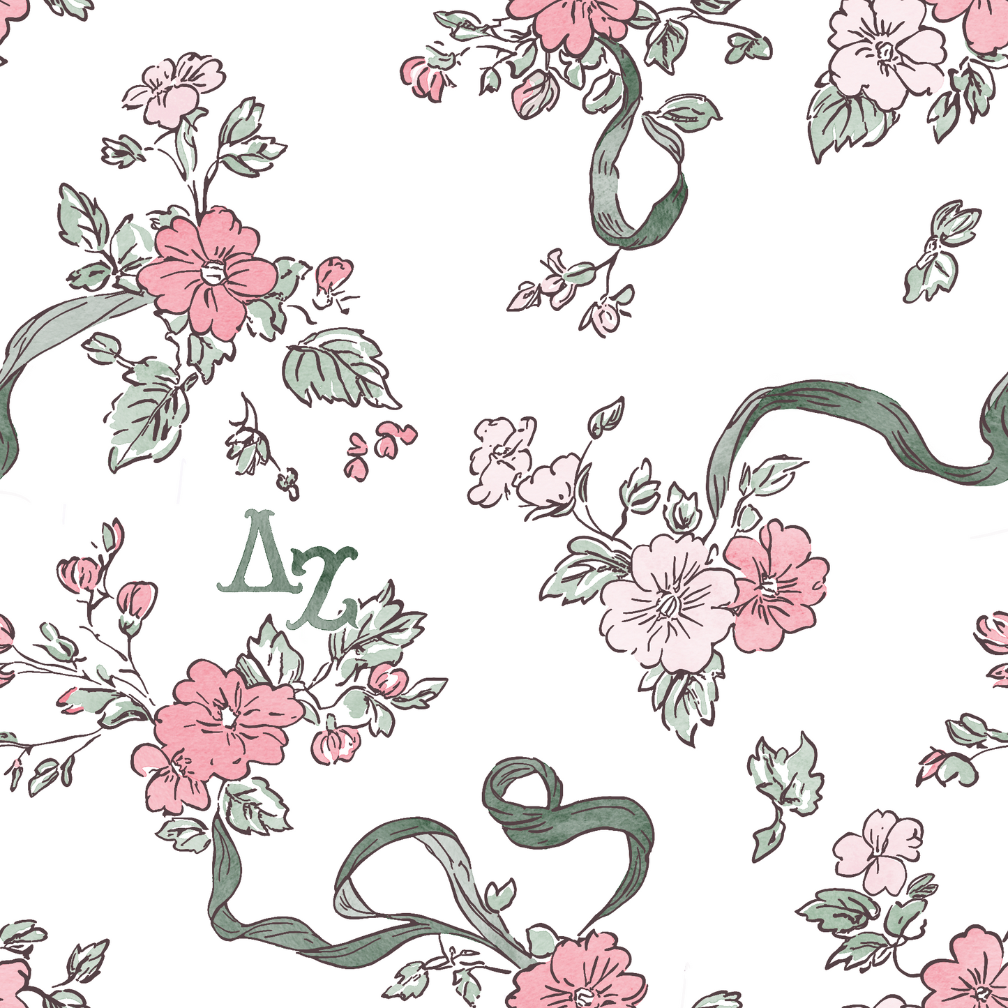Delta Zeta Blossom + Ribbon Tailgate Throw