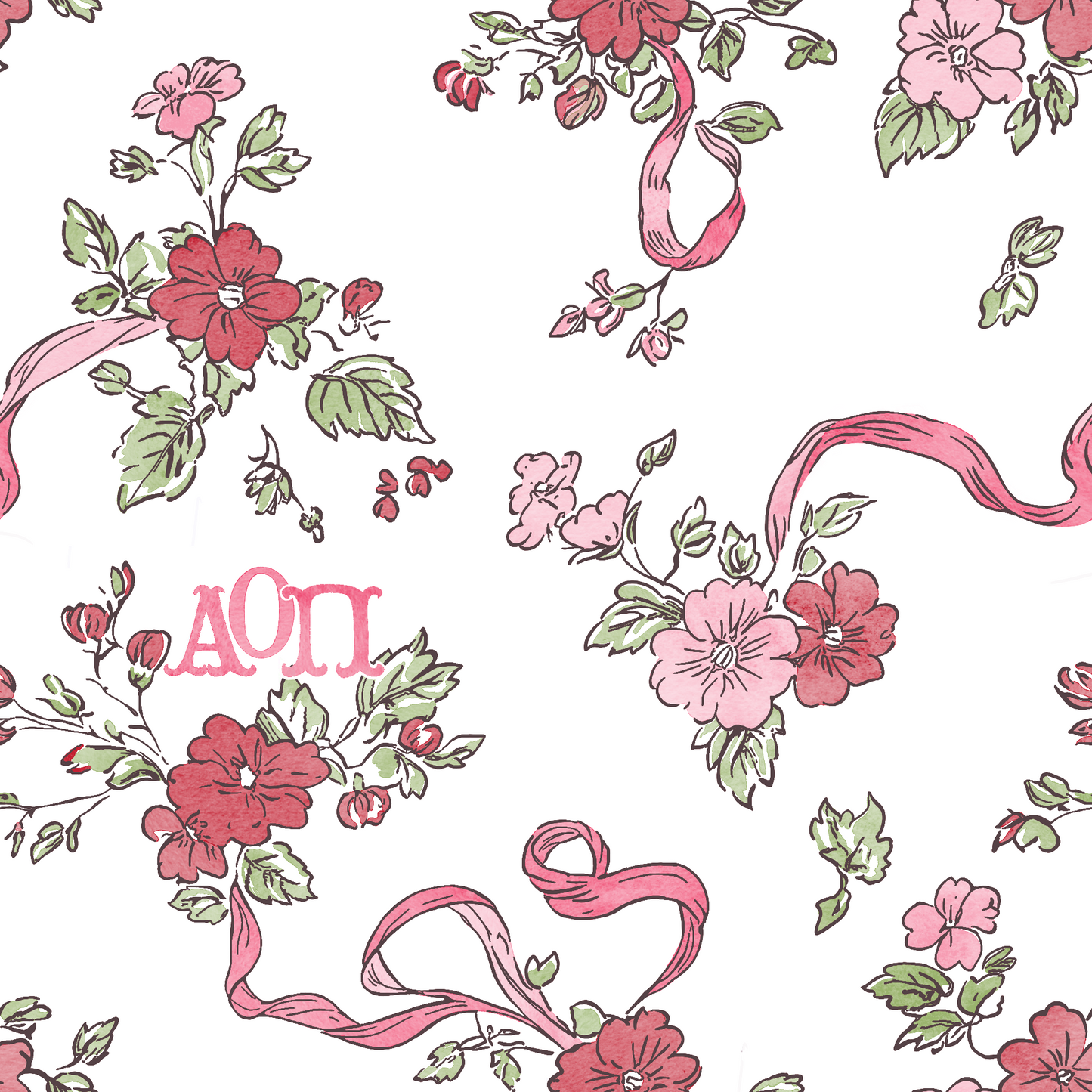 Alpha Omicron Pi Blossom + Ribbon Tailgate Throw