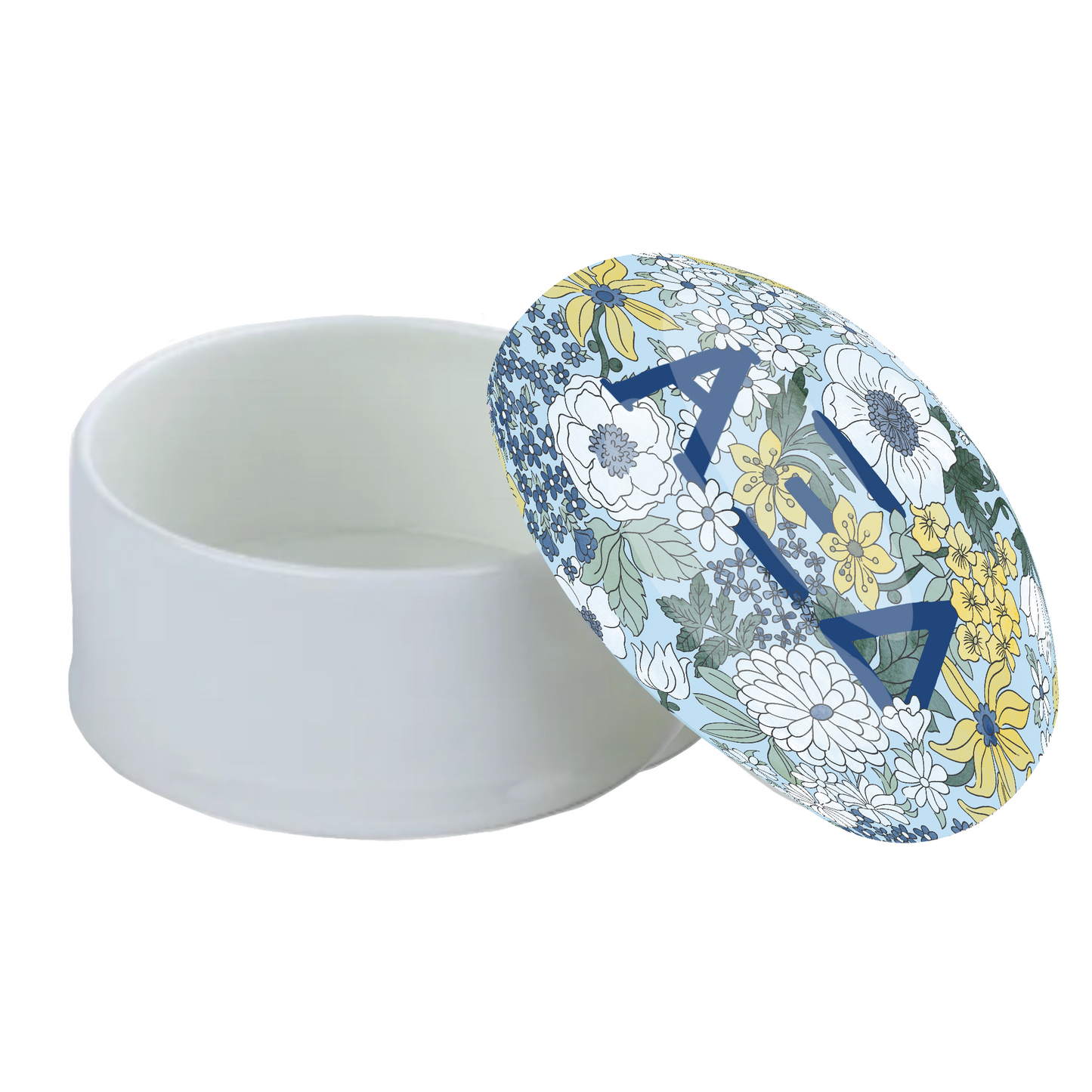 Alpha Xi Delta Liberty-Style Floral Bone China Trinket Box