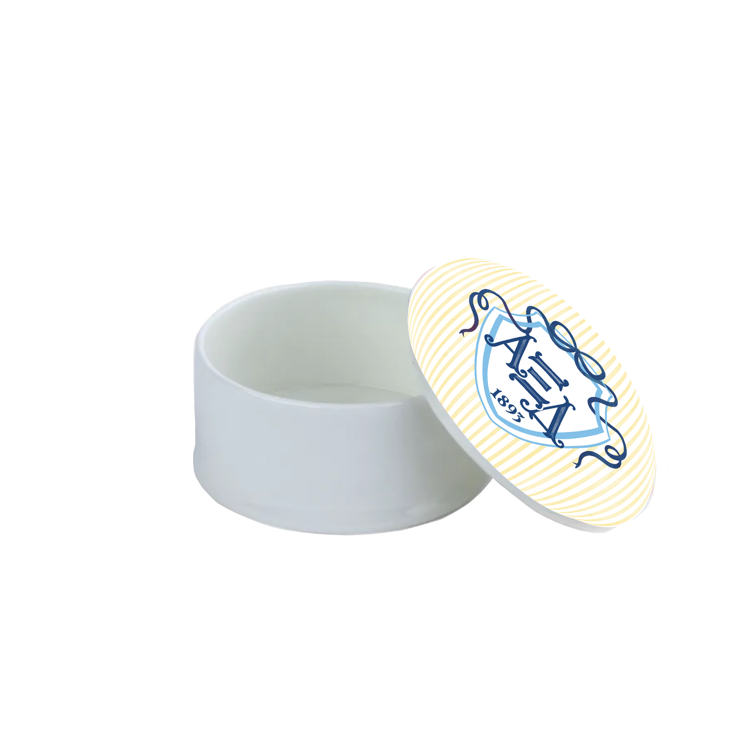 Alpha Xi Delta Bow + Shield Bone China Trinket Box